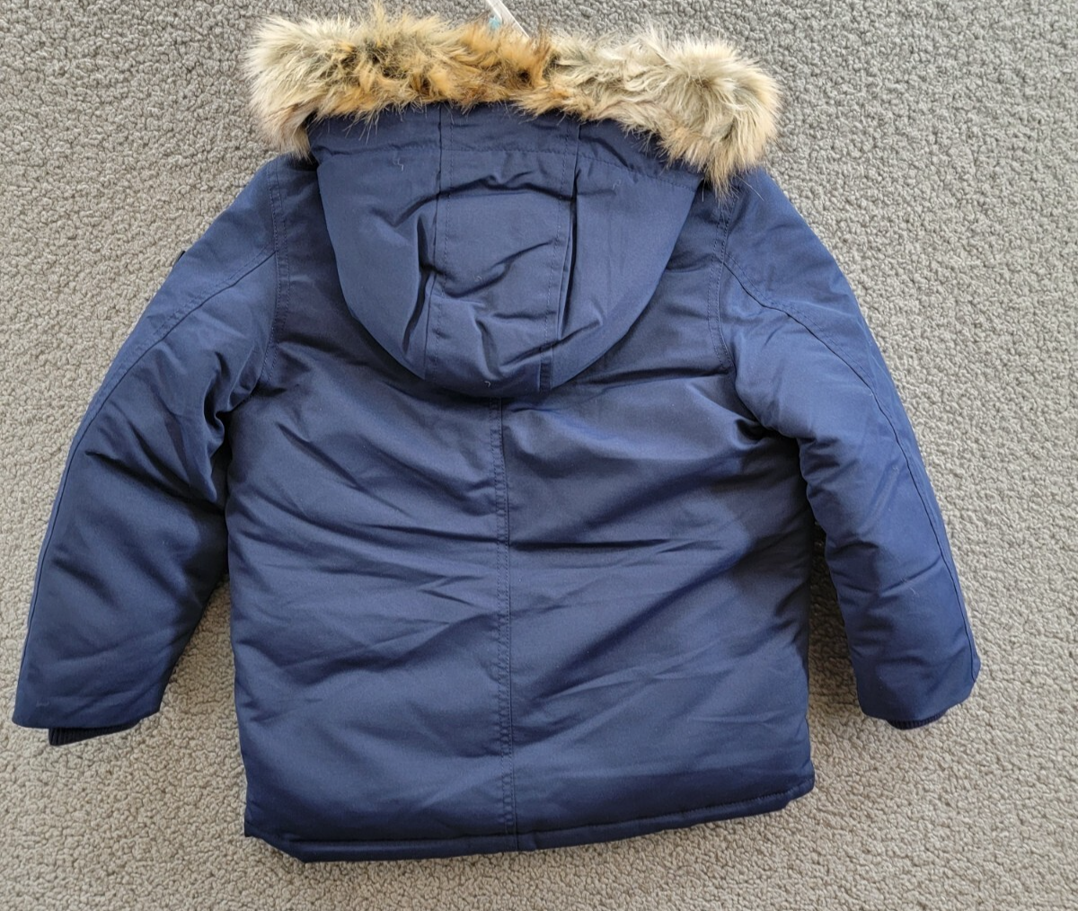 Polo Ralph Lauren Artificial-fur-Trim Down Parka Jacket Boys 5 Newport Navy Snap - Picture 11 of 18
