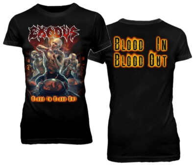 EXODUS cd cvr BLOOD IN BLOOD OUT DEMONS Official BABYDOLL SHIRT MED OOP bonded