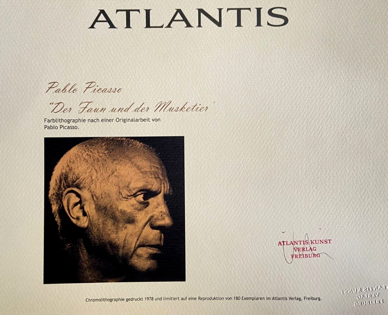 Pablo Picasso Lithograph Coa Original Signed Numbered Limited