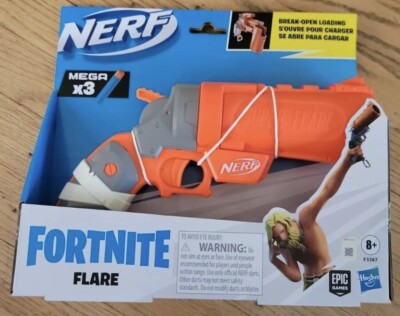 Fortnite Flare Nerf Gun Mega X 3 Rare Epic Games With Darts NEW SEALED Free Ship