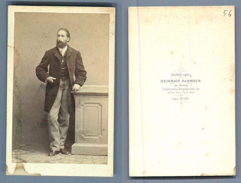 H. Harmsen, Vienne Monsieur Gasse Cdv Vintage Albumen Carte De Visite,  Tirage