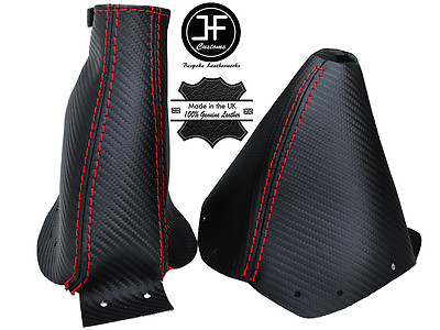 RED STITCH CARBON FIBER LOOK SHIFT & E BRAKE BOOT FITS 300ZX