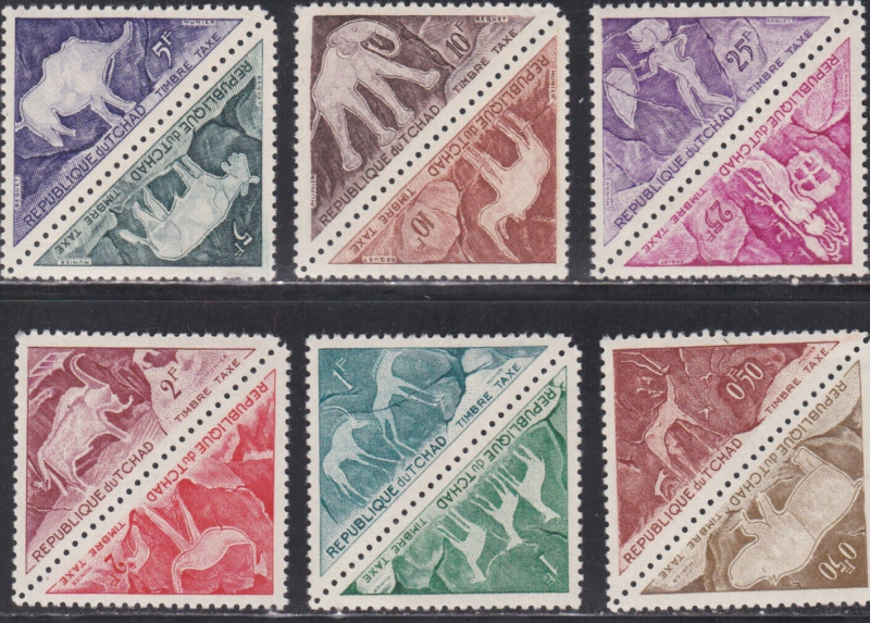 ANIMALS  Chad  J23 - 34 Mint Never Hinged  1962 Joined Triangle Stamp Set