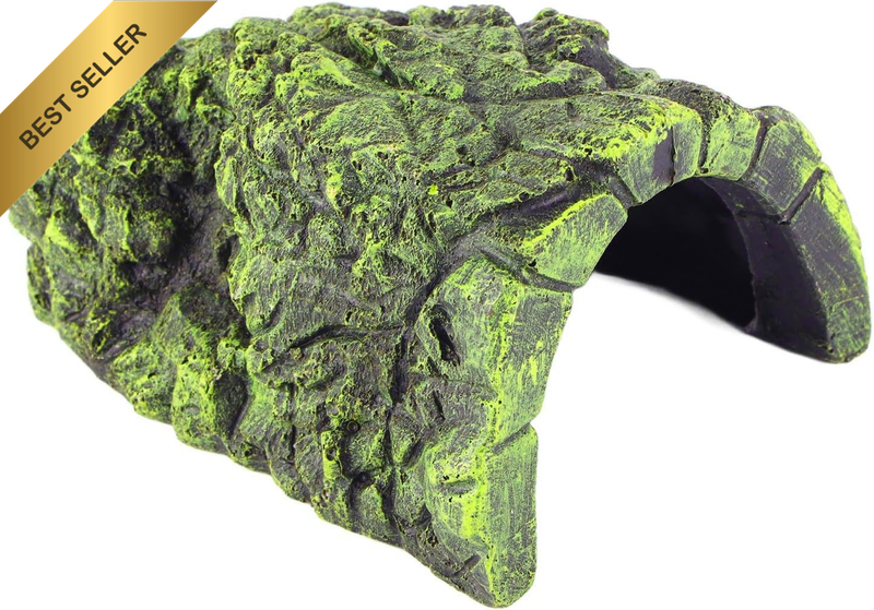 Turtle Reptile Basking Hide Cave, Decor Ornament with Climbing Terrace, Safe Hid