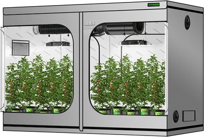 Upgrade Gray Grow Tent 8'x4' Non toxic Mylar Room Reflective 96''x48''x80''