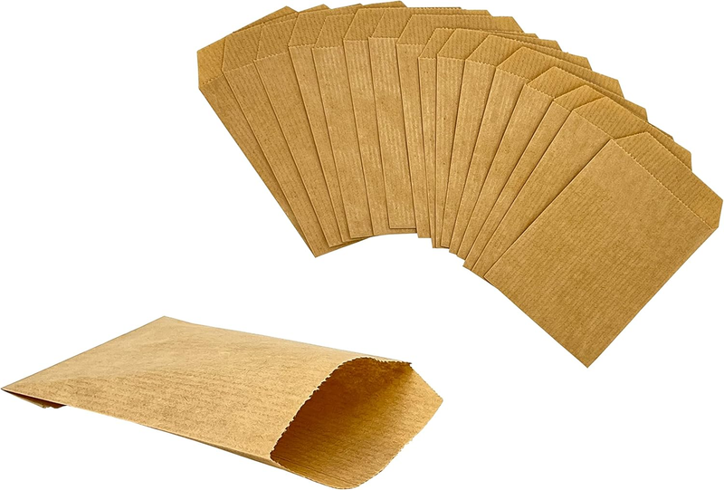 Pack of 100 Brown Paper Bags, Small, 7 X 12 Cm, Ideal for Tears of Joy & Advent