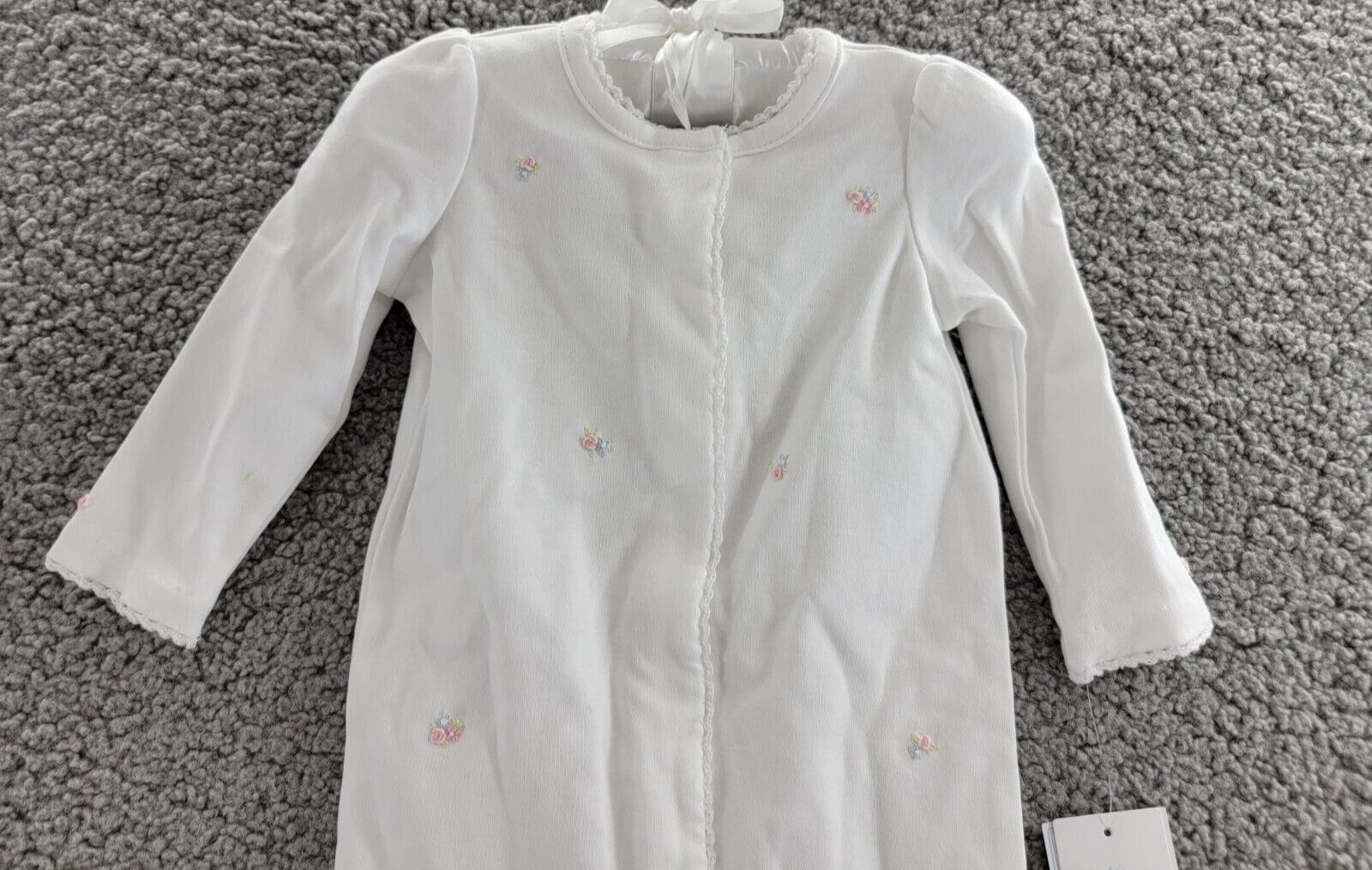 Ralph Lauren Floral Coverall Baby Girls' 6M White Embroidered Snap Front Closure - Picture 3 of 19
