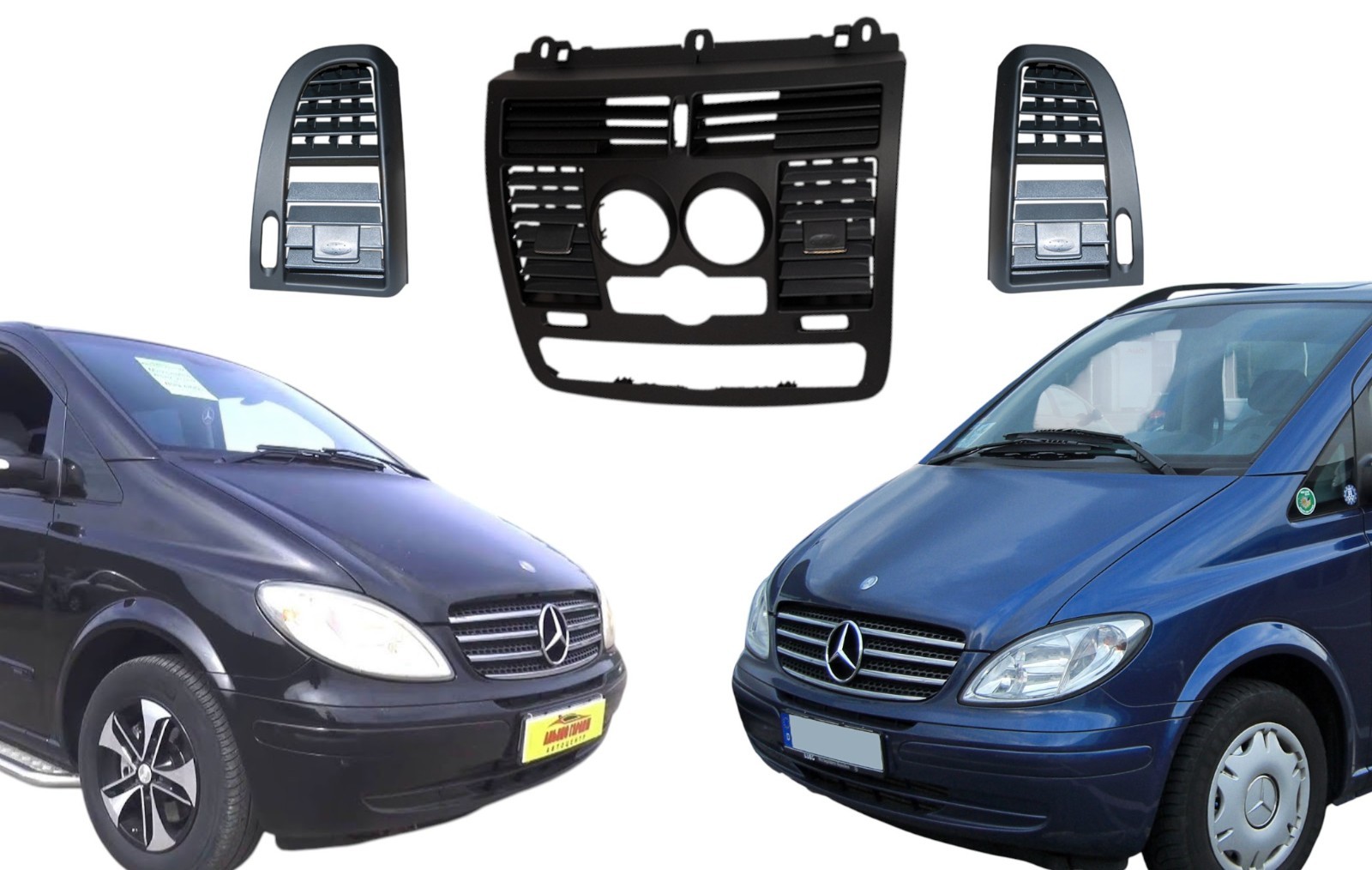 3 Pcs Air Conditioner Center+Left+Right Dashboard For Mercedes W639 Vito Viano