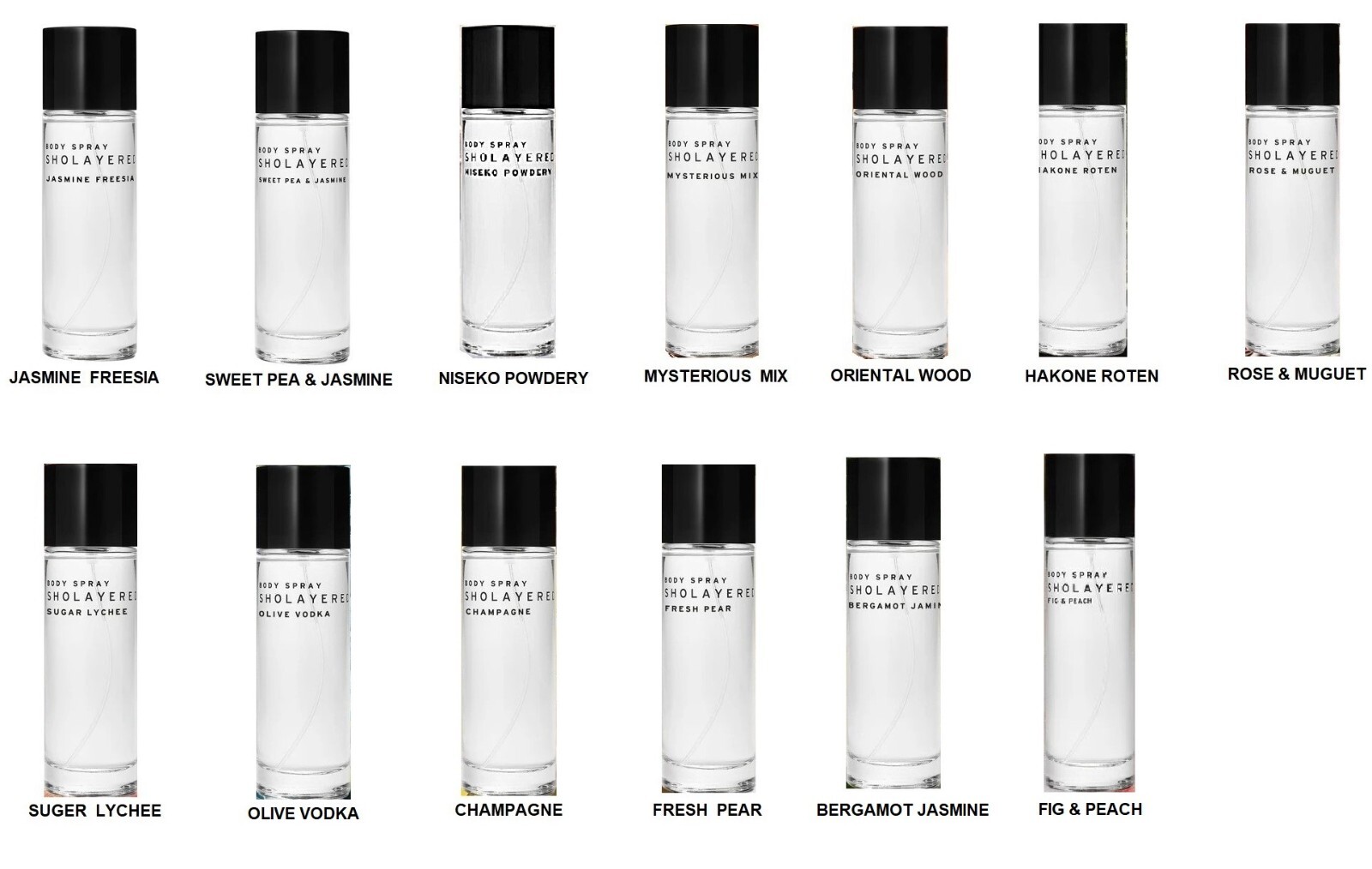 【新品未開封】SHOLAYERED BODY SPRAY CHAMPAGNE SHOLAYERED Body Spray & Perfume 100mL – Choose from 13
