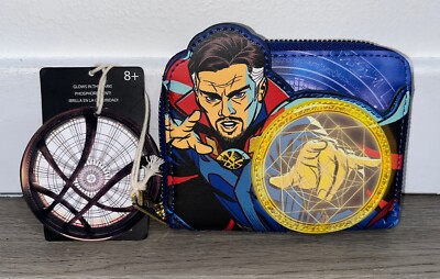 Loungefly Marvel Dr Strange Multiverse, Glow In The Dark, Zip Around Wallet NEW!