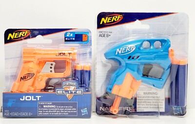 Set Of 2 New Nerf Toys - 1 Jolt N Strike Elite w/2 Darts & 1 Nanofire w/3 Darts 