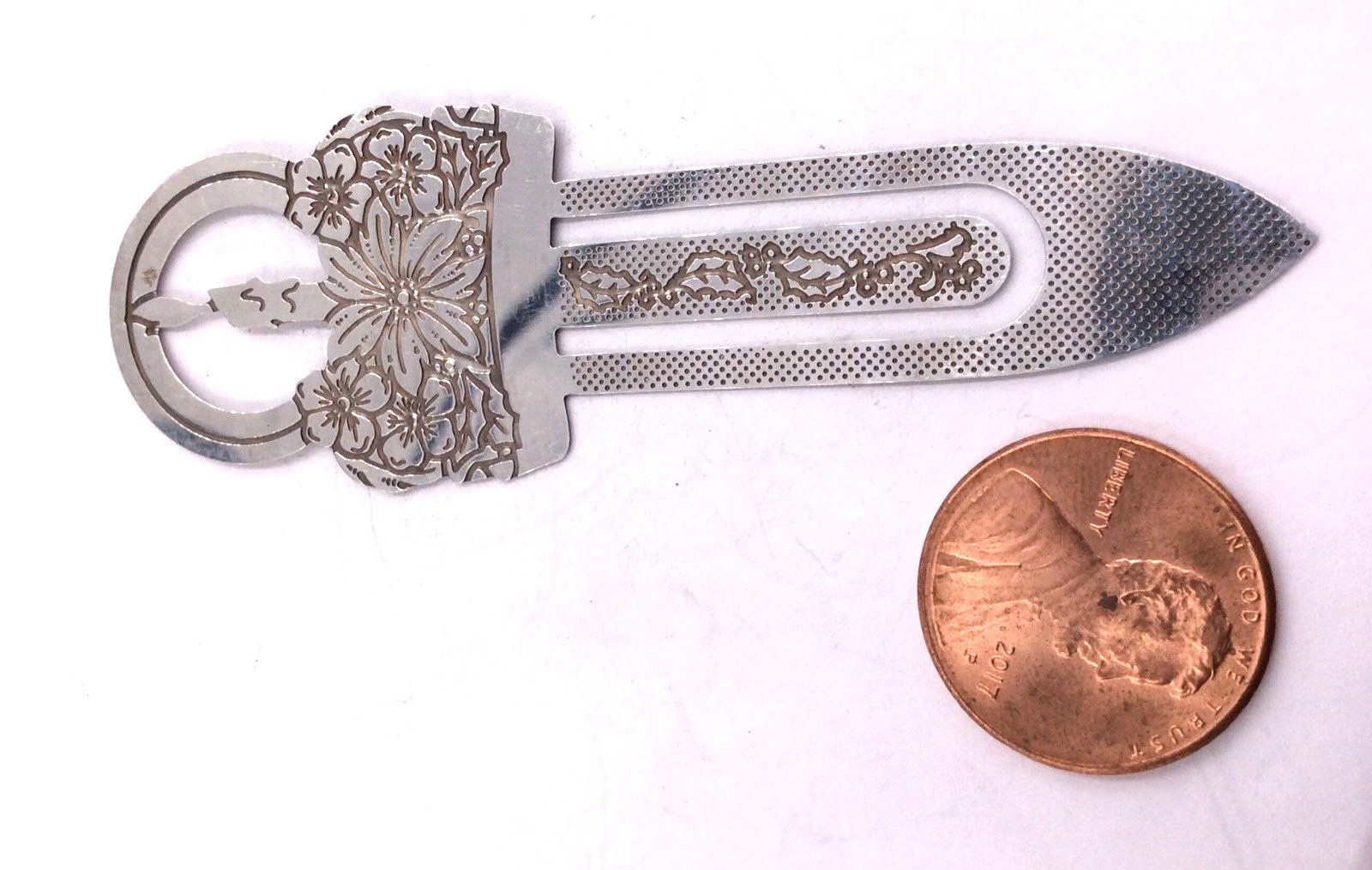 Towle Sterling Silver Candle Poinsettia Holiday Bookmark 3.4grams