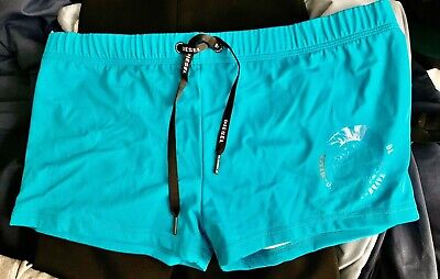 DIESEL HERO Men's Beachwear - Turquoise Pull-On Swim Shorts Trunks Boxers Large