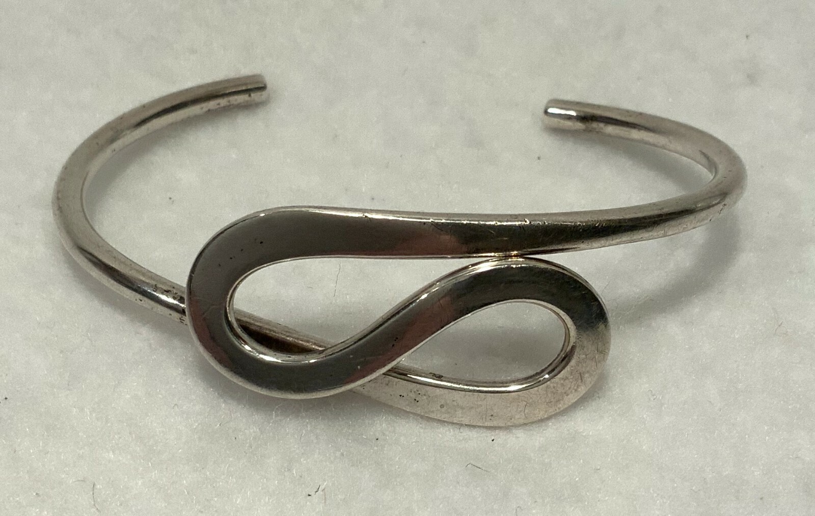 Vintage 925 Sterling Silver Modernist Cuff Bracelet - MEXICO - 7.5