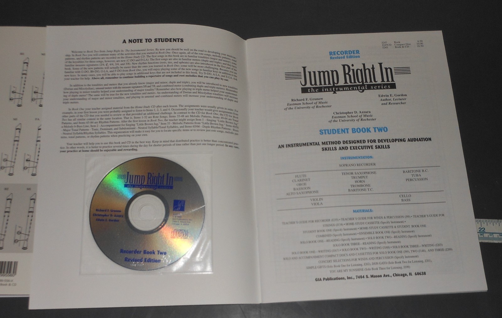 JUMP RIGHT IN SOPRANO RECORDER BEGINNER INSTRUCTIONAL BOOKS 1 & 2 W CD'S