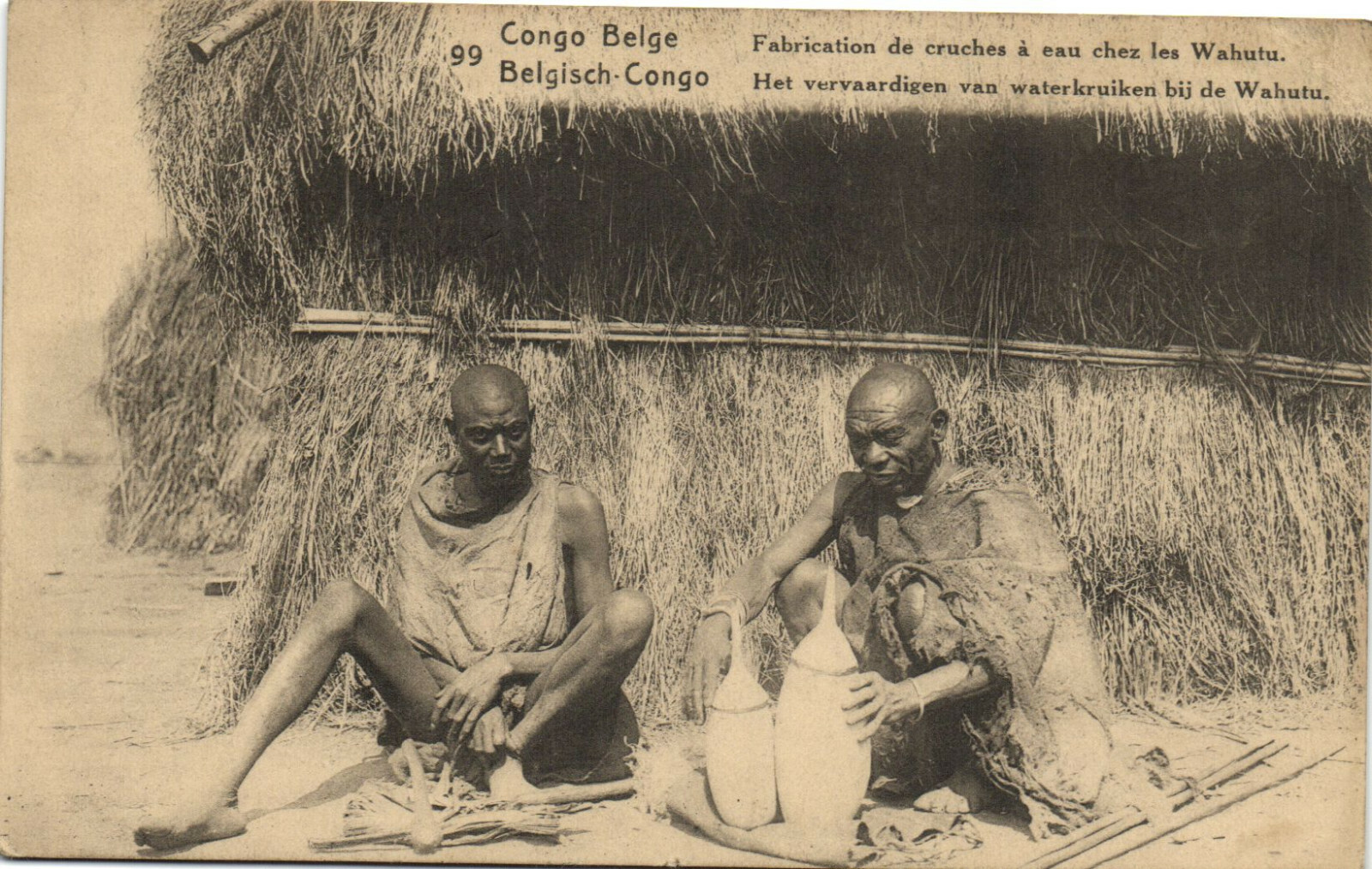 PC BELGIAN CONGO, FABRICATION DE CRUCHES, WAHUTU, Vintage