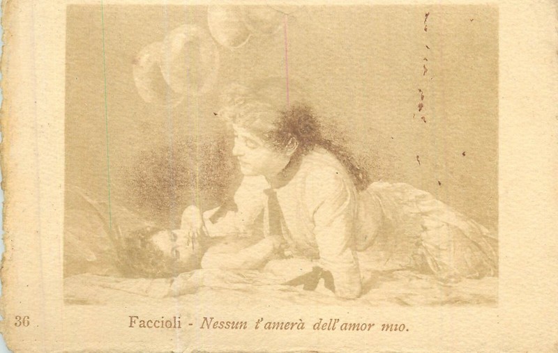 Cp Illustree Faccioli Nessun T'Amera Dell'Amor Mio 