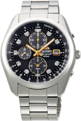 Pre-owned Orient 2017 Model Solar Chrono Neo 70's Horizon Wv0091ty Men's Watch Sliver