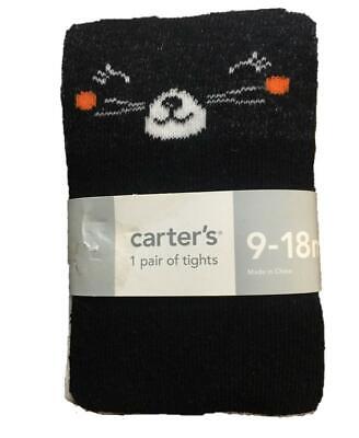 Baby Girls Carter's Halloween Knit Tights BLACK CATS Size 0-9 9-18 Mo NWT