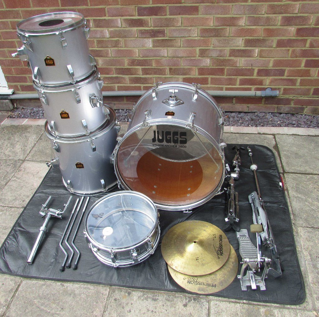 JUGGS DRUM KIT & HiHat Cymbals Full 5 Piece Set Rare & Great Condition