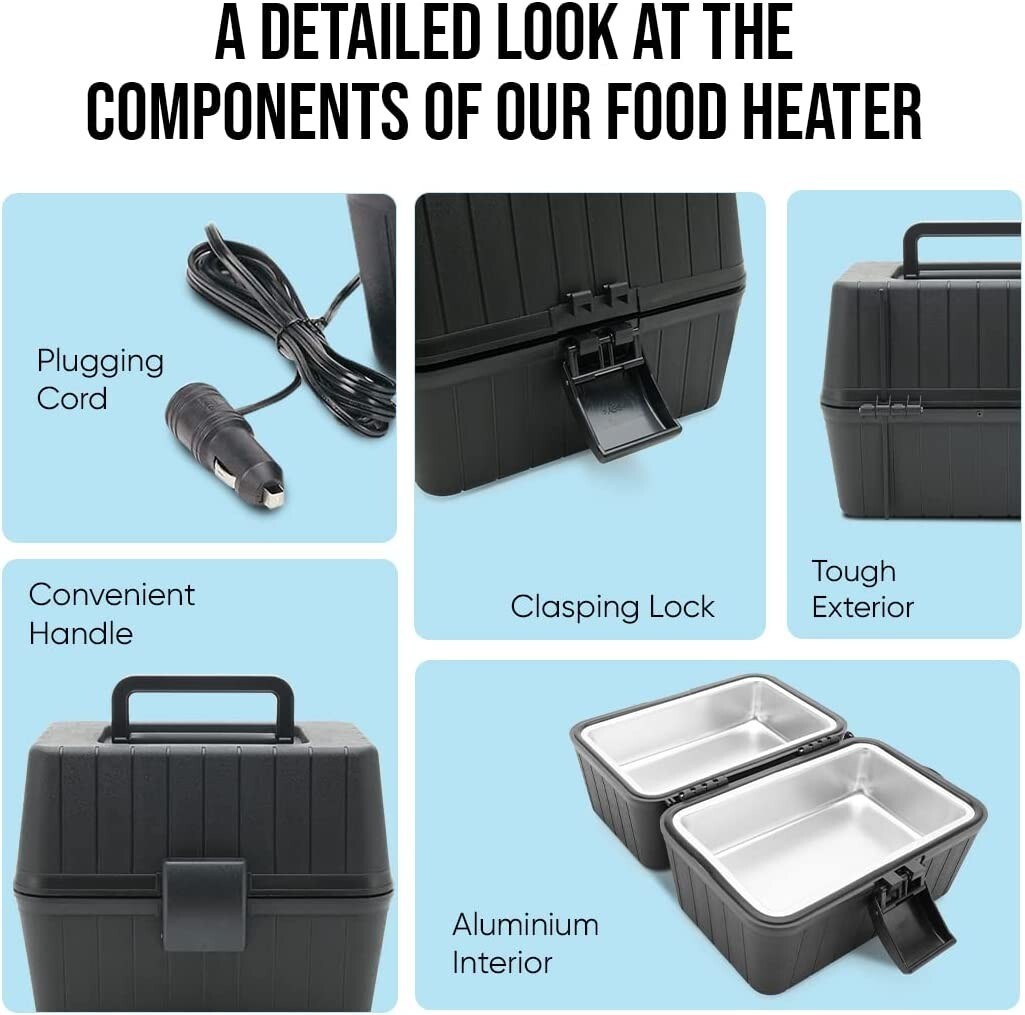 Zone Tech Portable Heated Lunch Box Electric Insulated Travel Camping Stove Oven