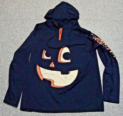 Sour Fish Halloween Hoodie Navy 2XL Gourdy's Pumpkin Run 2021 Thumb Hole Cuffs