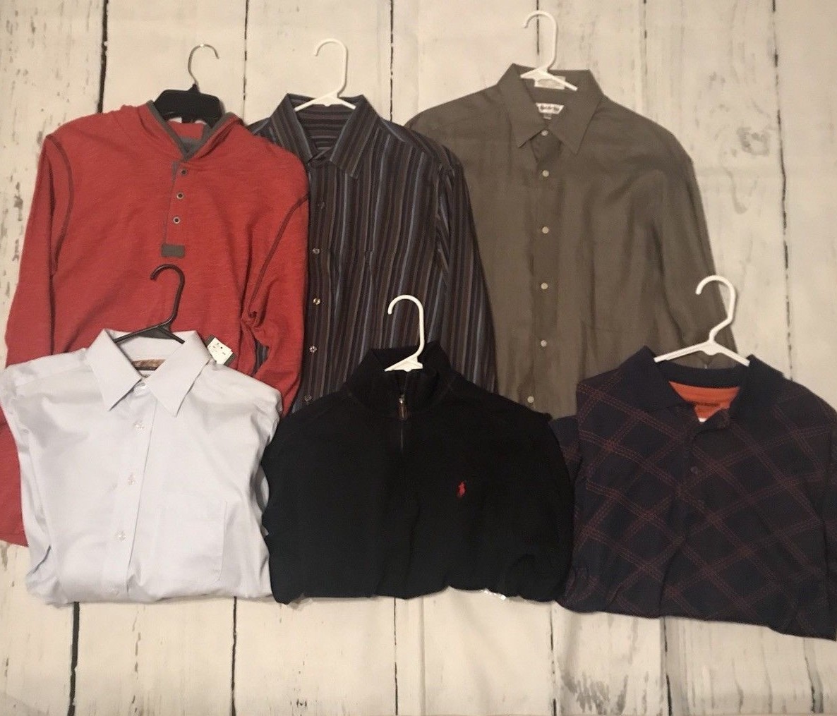 Lot of 9 Mens Jos A Bank Ralph Lauren Roundtree Clairborne Shirts Medium 15-15.5