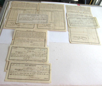 1911-1913 LANDIS TOWNSHIP VINELAND NEW JERSEY, NJ Tax Bills  Receipts E.R. Jones