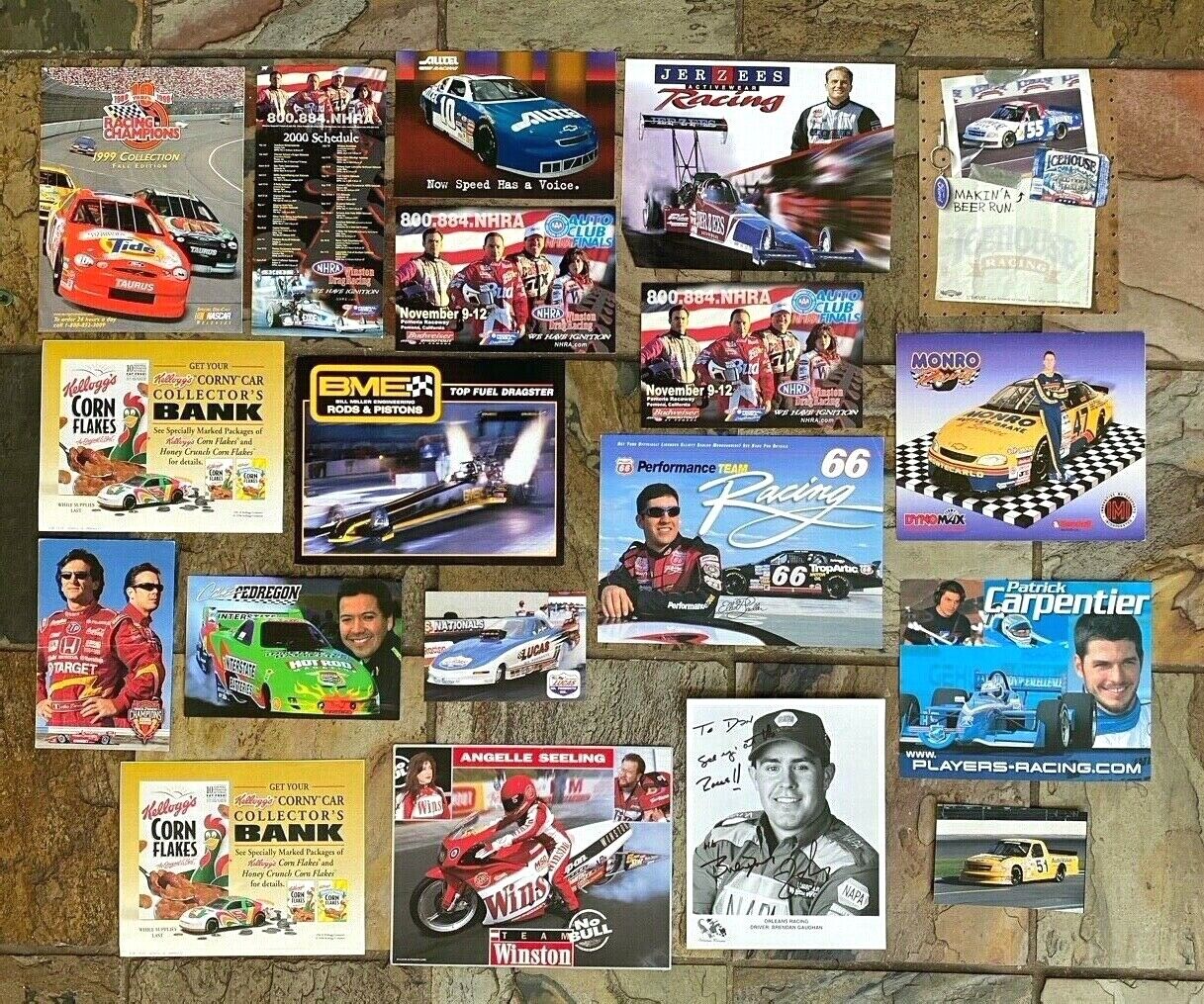 Vtg Lot of 18 Racing Ephemera-Hero Card Photo Ad Catalogue Car...