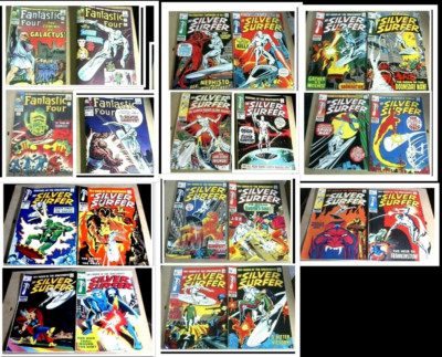 22 Facsimile Covers SILVER SURFER 1-18 FANTASTIC FOUR 48+49+50+55 Marvel NO COMI