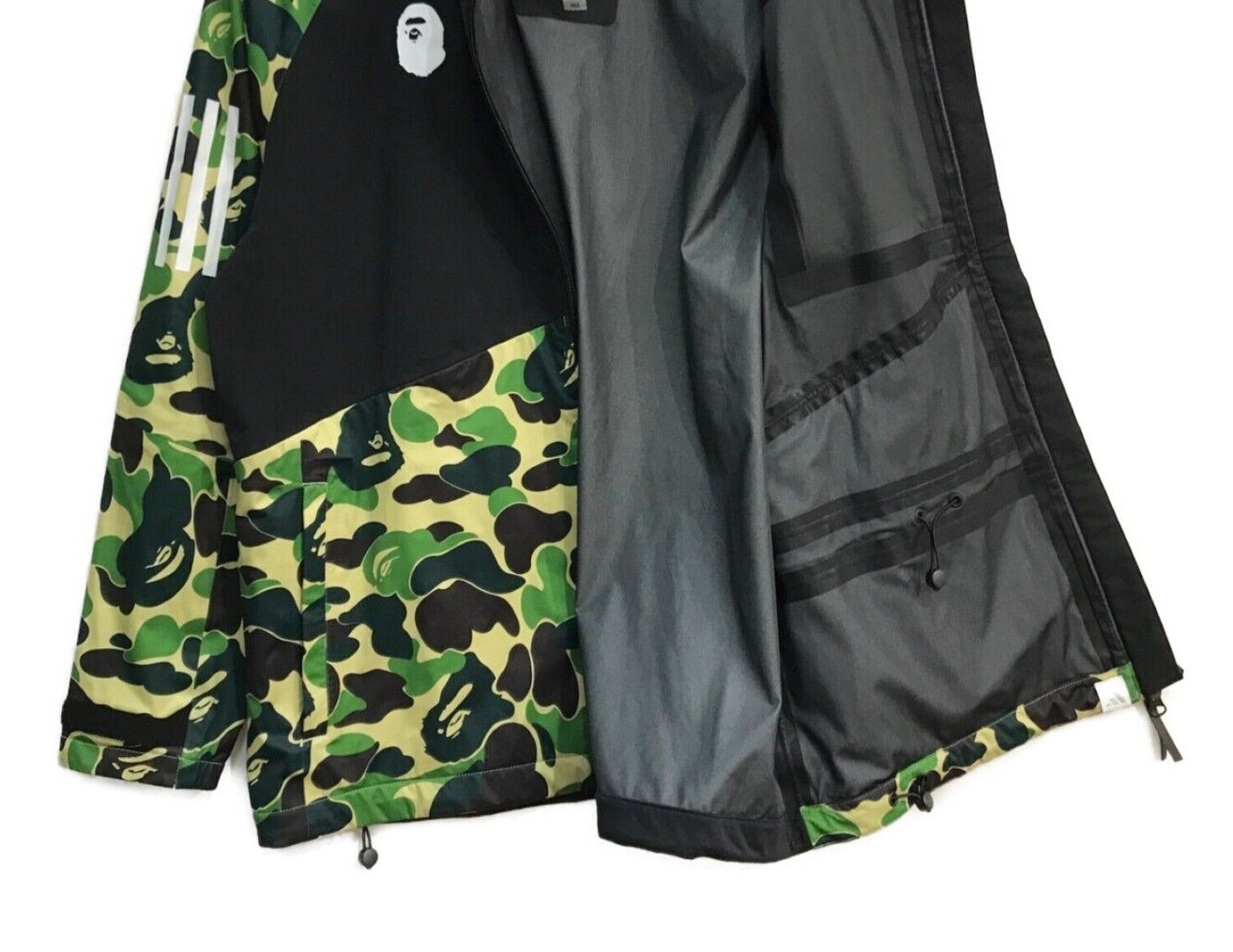 Pre-owned Adidas Originals Bape X Adidas Golf Camo Jacket Hooded Collared Wind Coat Performance Men Size In Black