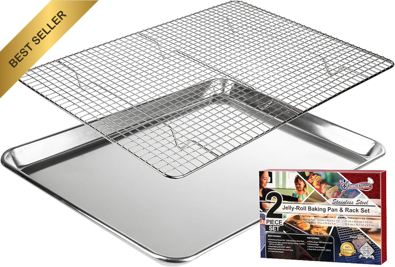 Professional Grade Stainless Steel Cooling & Roasting Wire Rack Fits Half Sheet