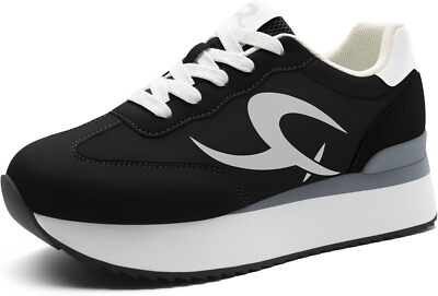 Women's Platform Athletic Sneakers Non Slip Walking Shoes Comfort Lightweight
