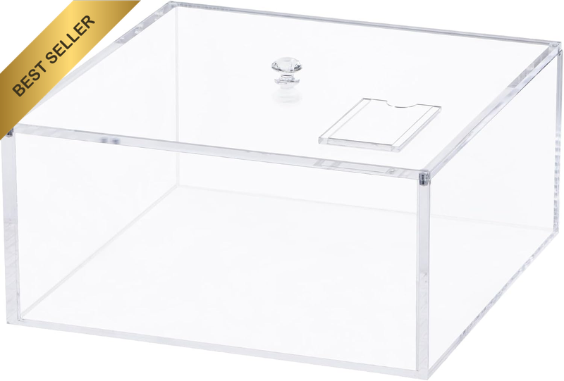 Large Acrylic Box Clear Acrylic Box with Lid Plastic Square Cube Containers Stor