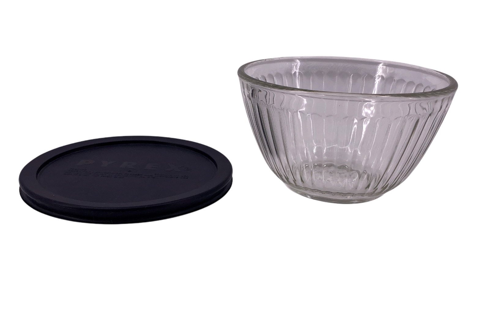 Pyrex Clear Glass Ribbed Salad Mixing Bowl with Lid 3 Cups 7401S 750