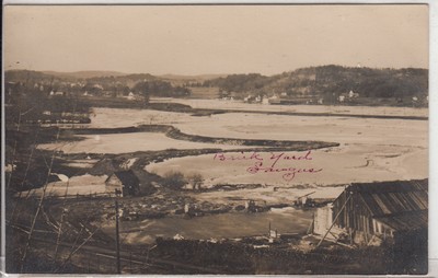 สำหรับขาย RPPC - Saugus, MA - Brick Yard & Town View - Aerial - early 1900s