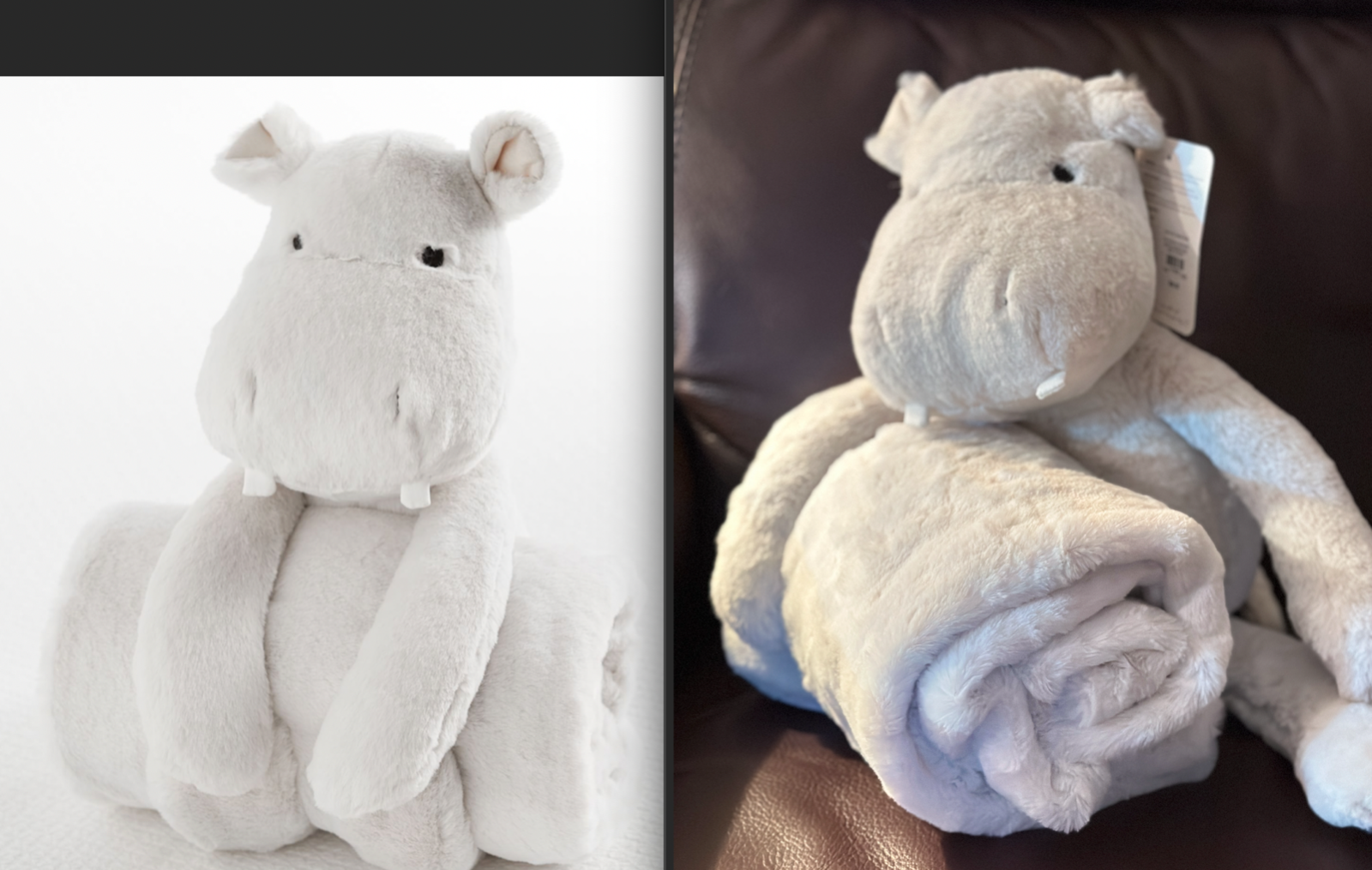 NEW POTTERY BARN KIDS Plush Hippo Stuffed Animal and Blanket Set SEALED