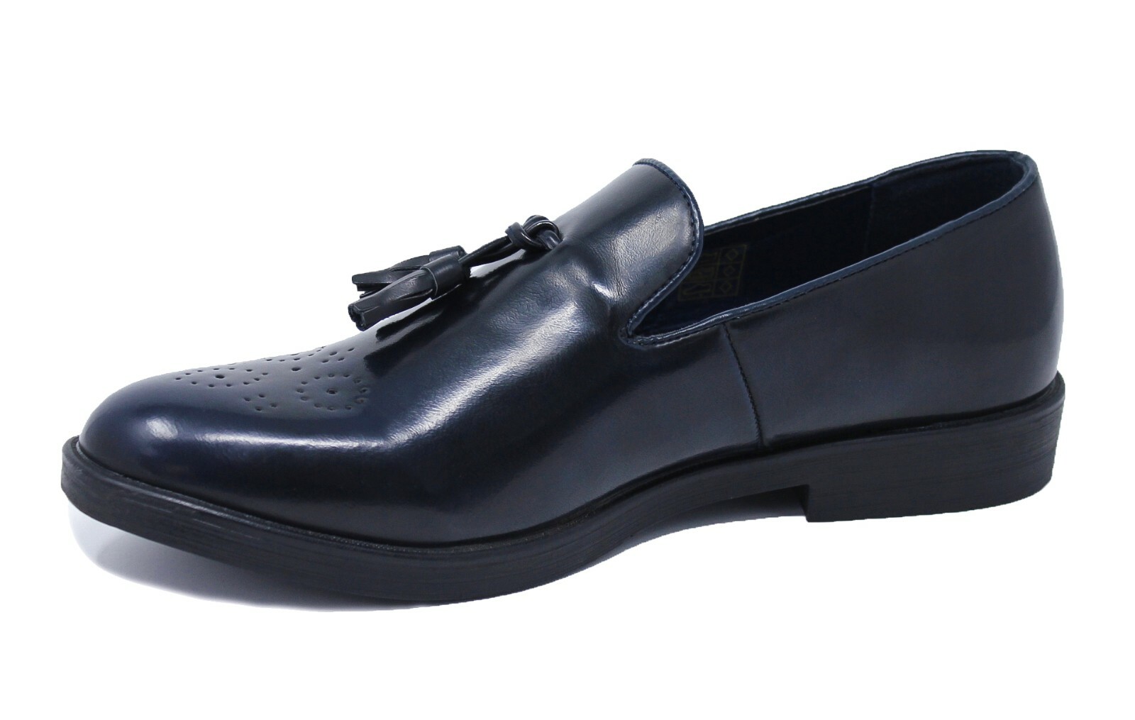 Scarpe mocassini uomo blu Class ecopelle eleganti cerimonia 40 41 42 43 44  45