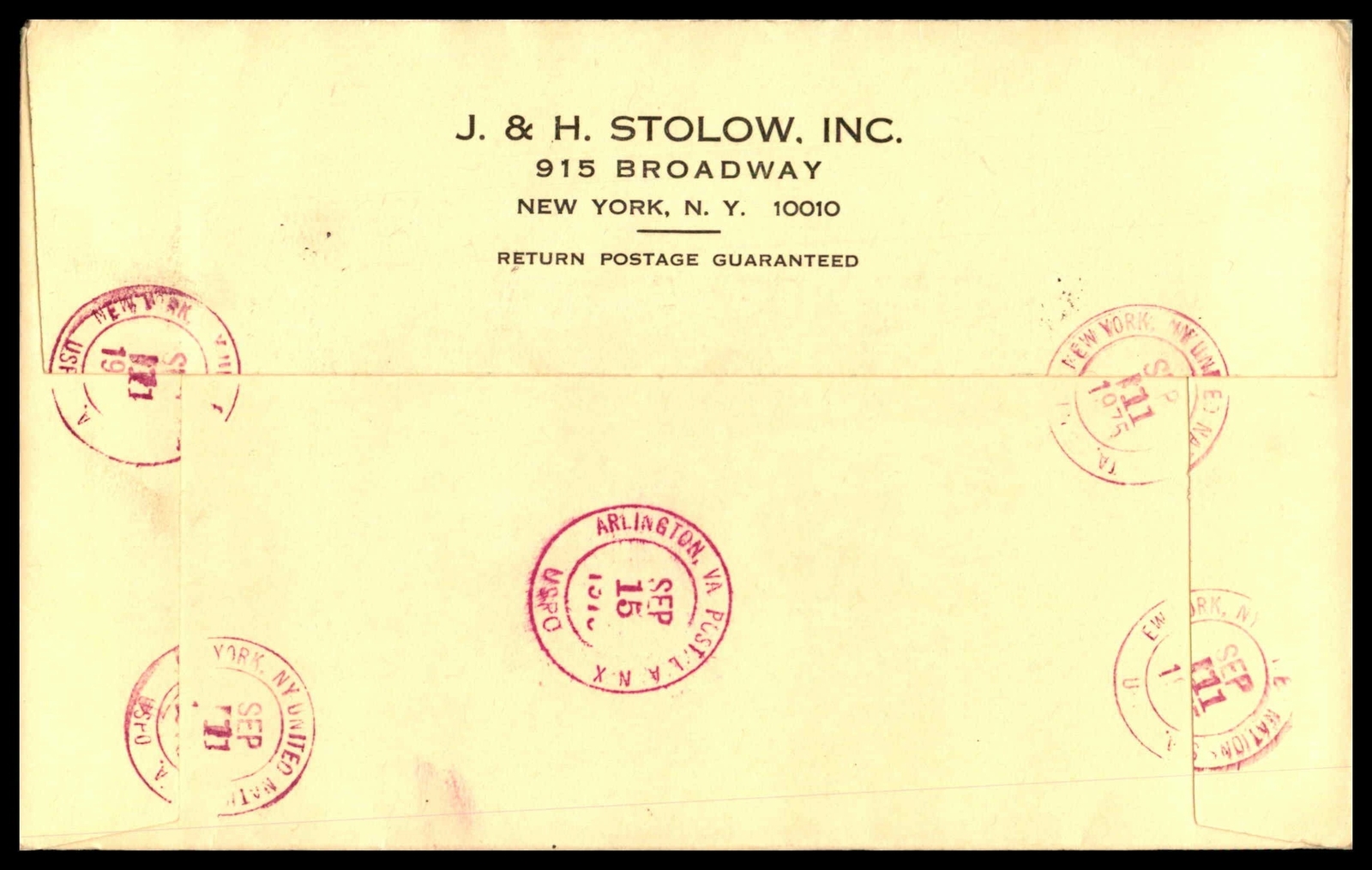 J&H STOLOW INC NEW YORK SEPTEMBER 11 1975 REGISTERED AD UNITED NATIONS BLOCK