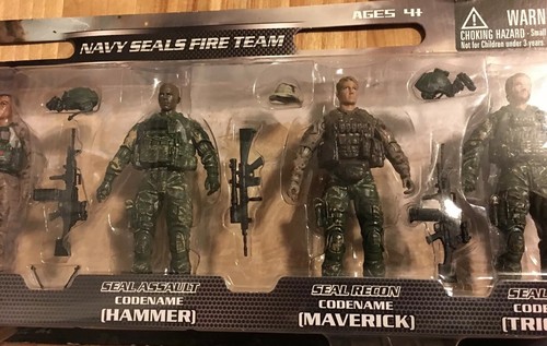 1:18 BBI Elite Force NAVY SEALS FIRE TEAM Figure Soldier Set of 5 NEW In Package