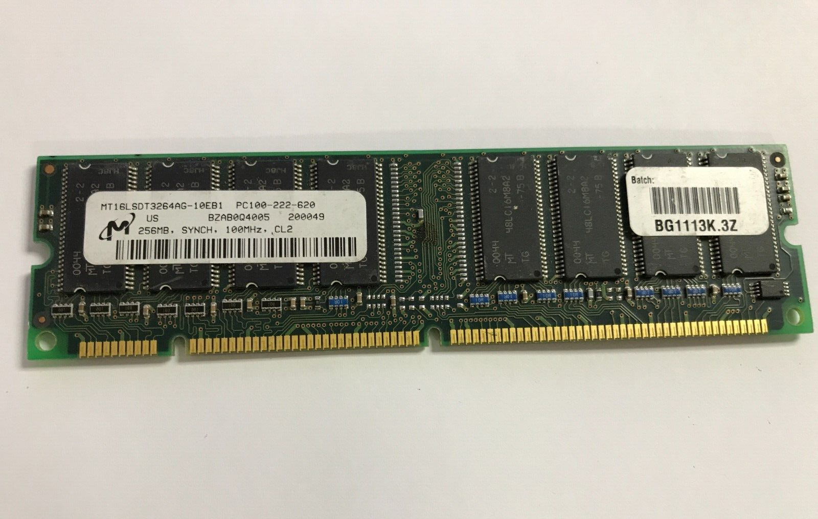 PCメモリ PC100 256MB 256MB SDRAM PC100 ECC UNBUFFERED 168PIN DIMM 18 Chip 2RX8