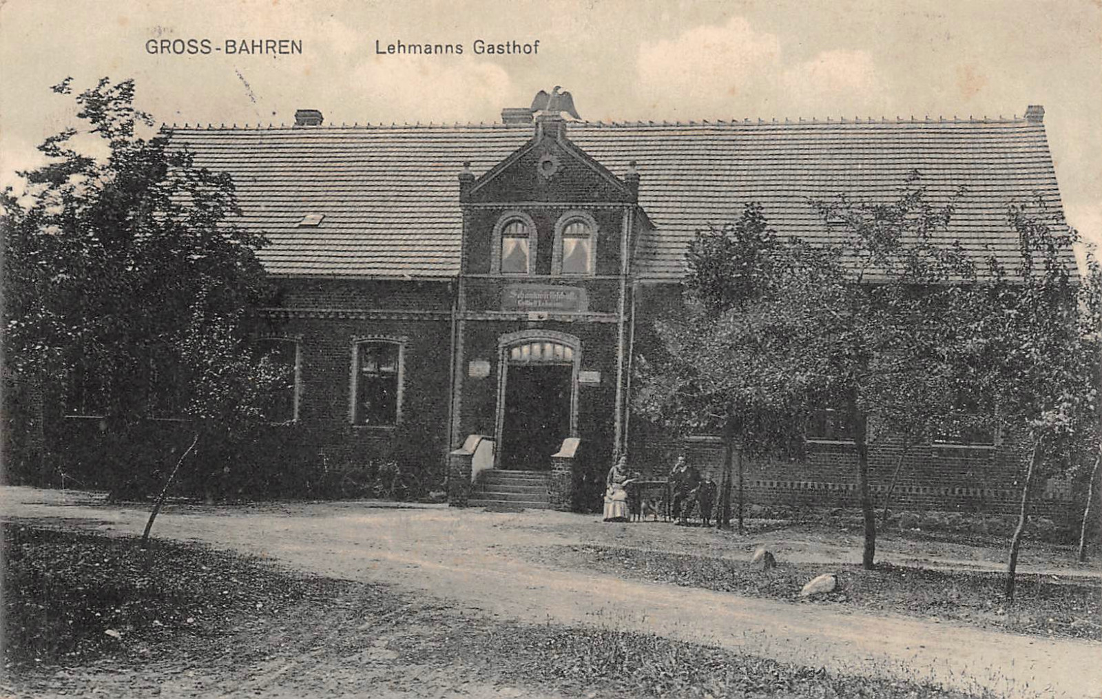 Gross-Bahren, Lehmanns Gasthof, Postkarte 1914