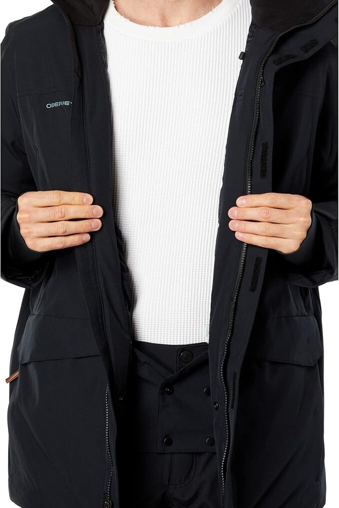 Pre-owned Obermeyer Ridgeline Jacket W/faux Fur Black Xl Regular