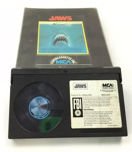 Vintage JAWS Beta / Betamax Hi Fi Movie Video Cassette Tape | 1980 MCA