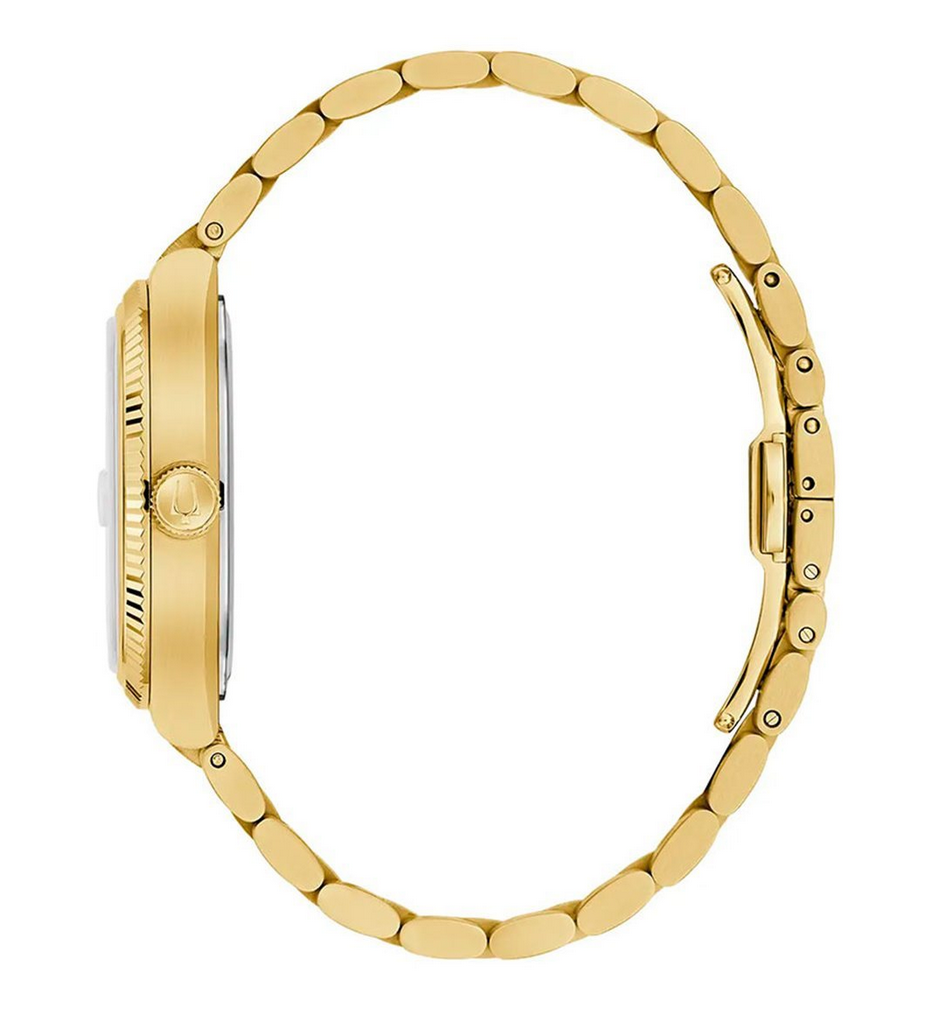 Pre-owned Bulova Precisionist Super Seville Men's Watch Gold Tone Sapphire Silver 97b223
