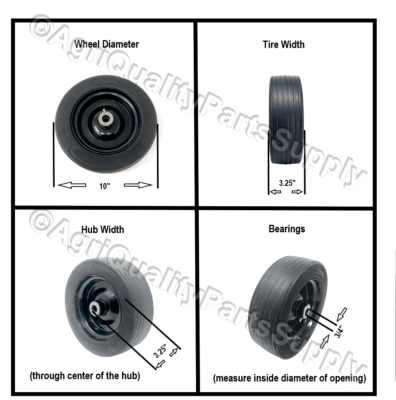 REPLACEMENT FINISHING MOWER WHEEL/Tire - 10" x 3.25" W/ 3/4" HOLE BUSHHOG 87750