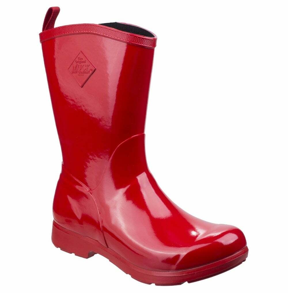 ladies red rain boots