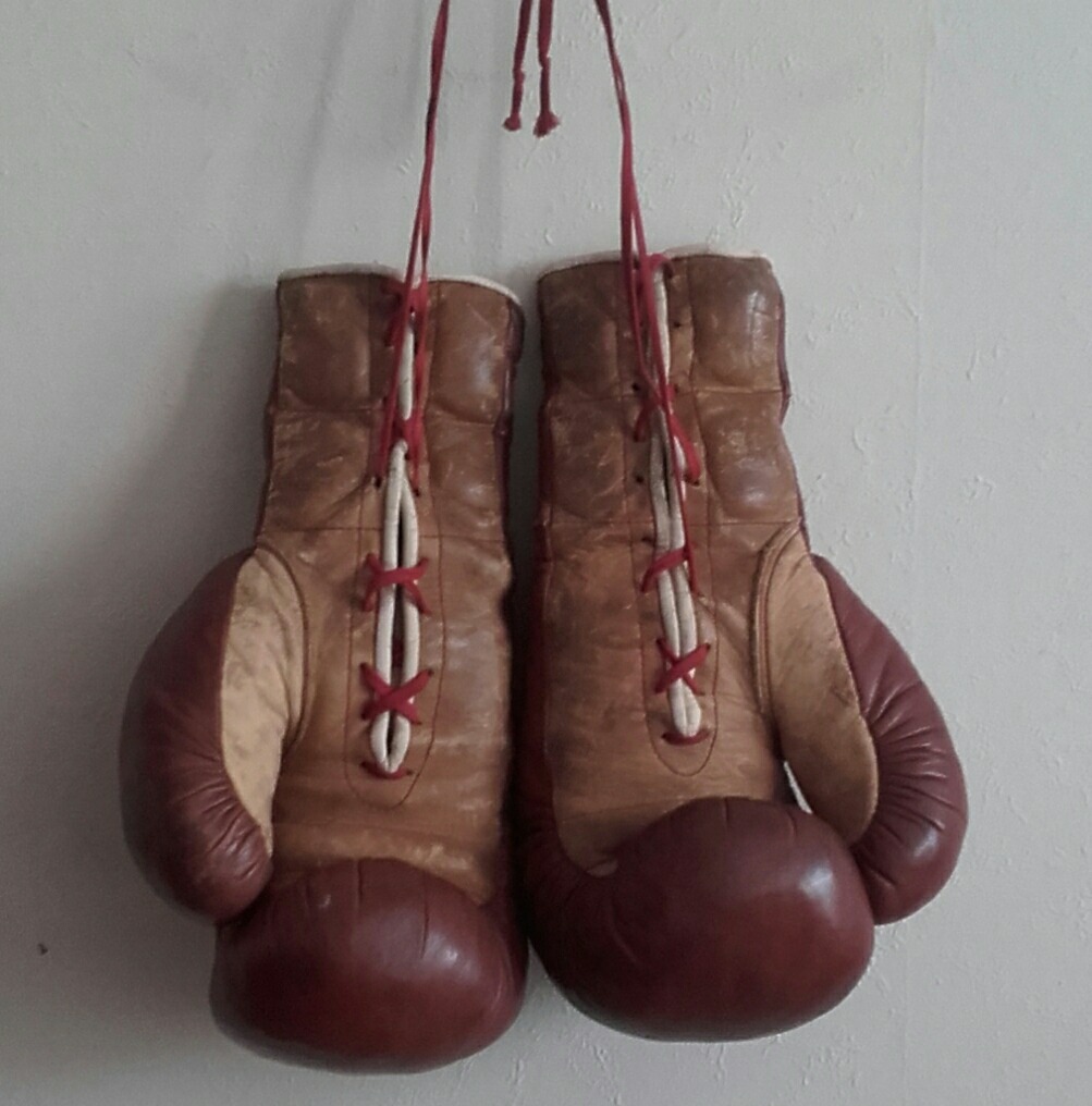 Slazenger Rare Pair of Vintage Leather Boxing Gloves in Colliers