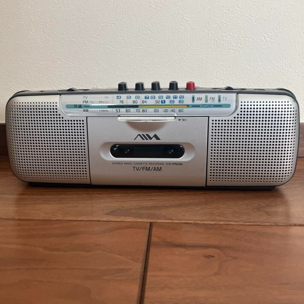 レア AIWA CS-P506 ブルー 箱 アダプター付き ステレオラジカセ レア AIWA CS-P506 ブルー 箱 アダプター付き ステレオラジカセ