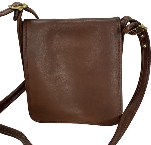 Vintage COACH Dark Tan Leather Legacy Studio Flap Crossbody